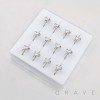 HEART CZ RIBBON NOSE HOOP BOX 316L SURGICAL STEEL